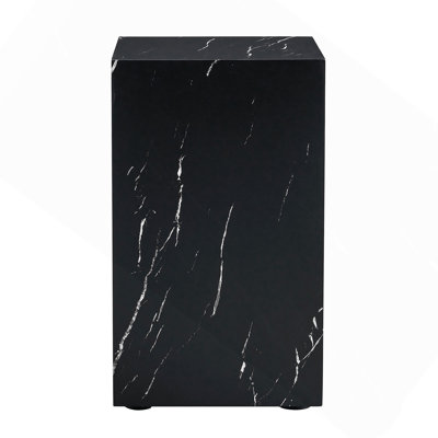 11.8*11.8*19.6 Inch Black Marble Texture MDF Coffee Table - Luxurious Design, Perfect Living Room Accent.Rectangular Fashion Texture Design Coffee Table