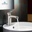 Robinet de lavabo de salle de bain monocorps en nickel brossé Sancy-24280015