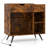 Record Player Stand With Power Outlet, Drawer, Removable Divider Industrial Turntable Display Stand
