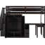 Lit mezzanine pleine grandeur pour les adolescents et les adolescents avec escaliers, bibliothèque, tiroirs, bureau et garde-robe - Luminaire de chambre à coucher optimisant l'espace-1175346943-1175346942