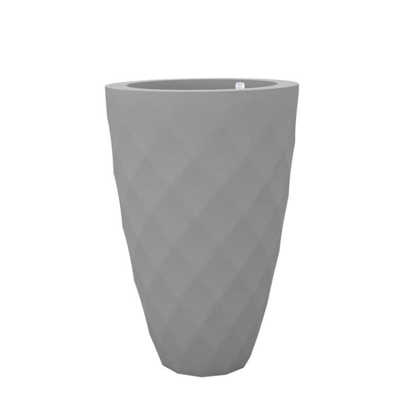 Vases Polyethylene Resin Pot Planter, 39.25" H x 25.5" W x 25.5" D, Steel