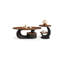 Ensemble de tables basses rondes brunes en bois manufacturé et en fer-128964788-128964792
