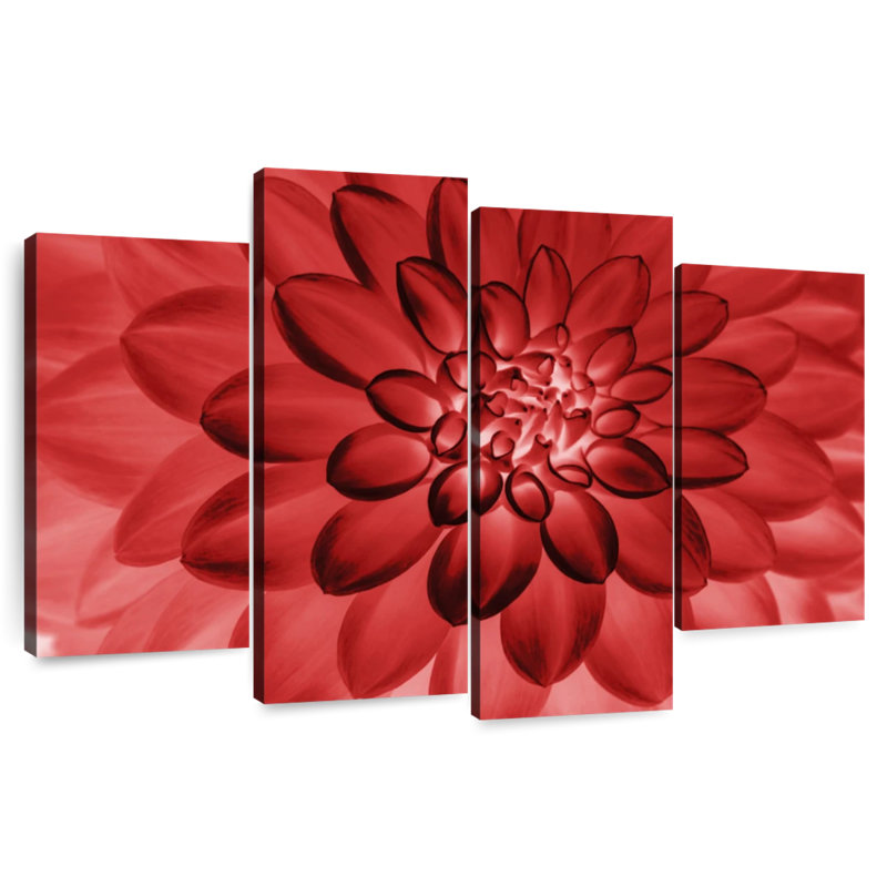 Dahlia rouge translucide Harnek, H 22 po x l 36 po