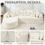 Canapé modulaire 109 pouces Cloud, canapé désossé pour le salon, canapé modulaire en velours côtelé avec méridienne en L, canapé moderne compressé dans une boîte, rembourrage en mousse à mémoire de forme (BLANC)-1719574058