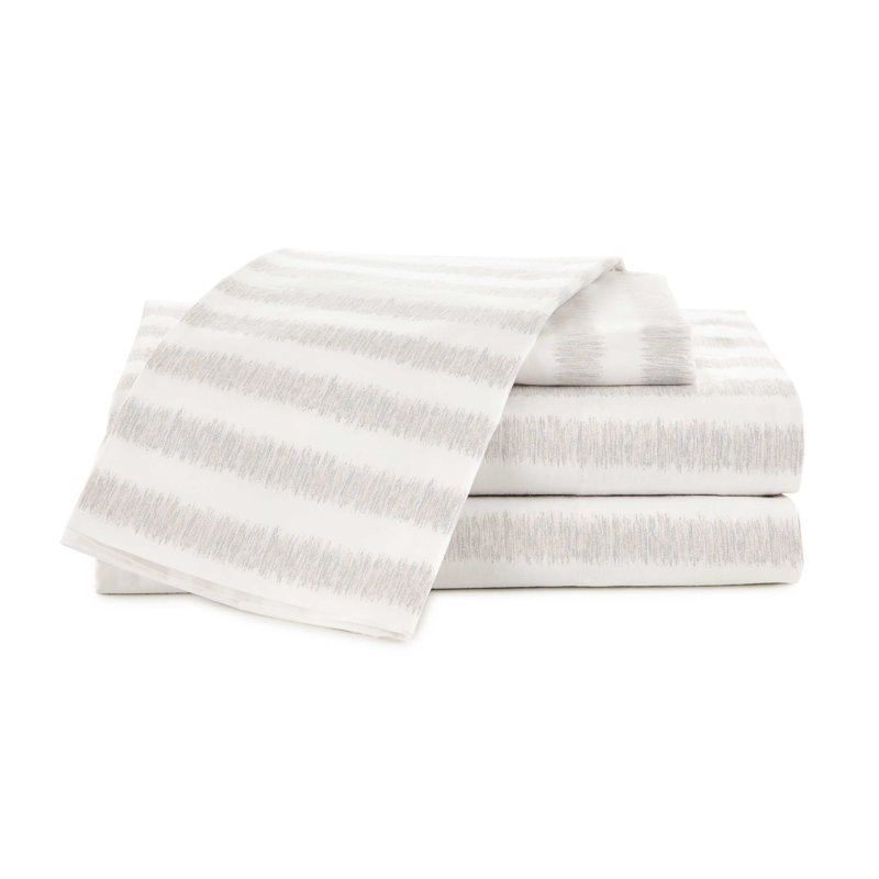 Southern Tide Whisper Stripe Gray Sheet Set, Twin Sheet Set with 1 Pillowcase