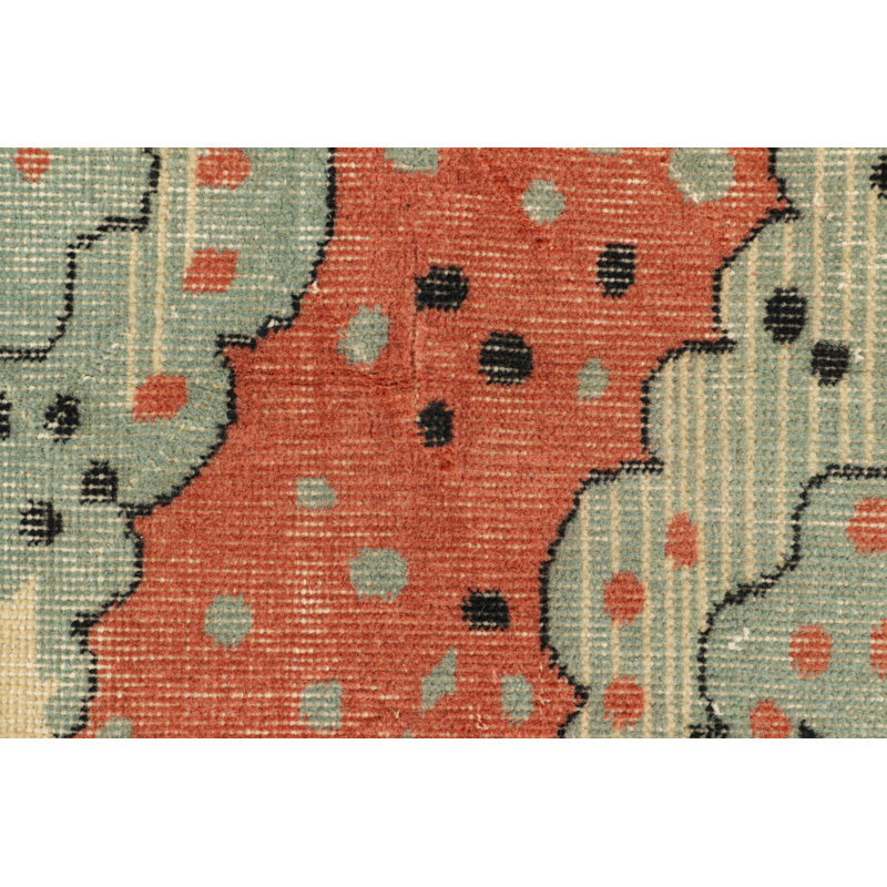 One-of-a-Kind Rectangle 4' X 7' Hand Knotted Area Rug, Rectangle 3'10" x 6'10"