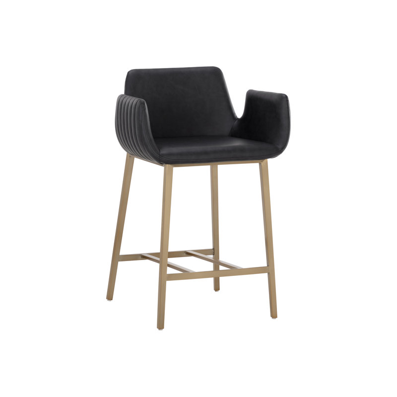 LUCANO COUNTER STOOL - BRAVO BLACK, Counter Stool (26" Seat Height), Black