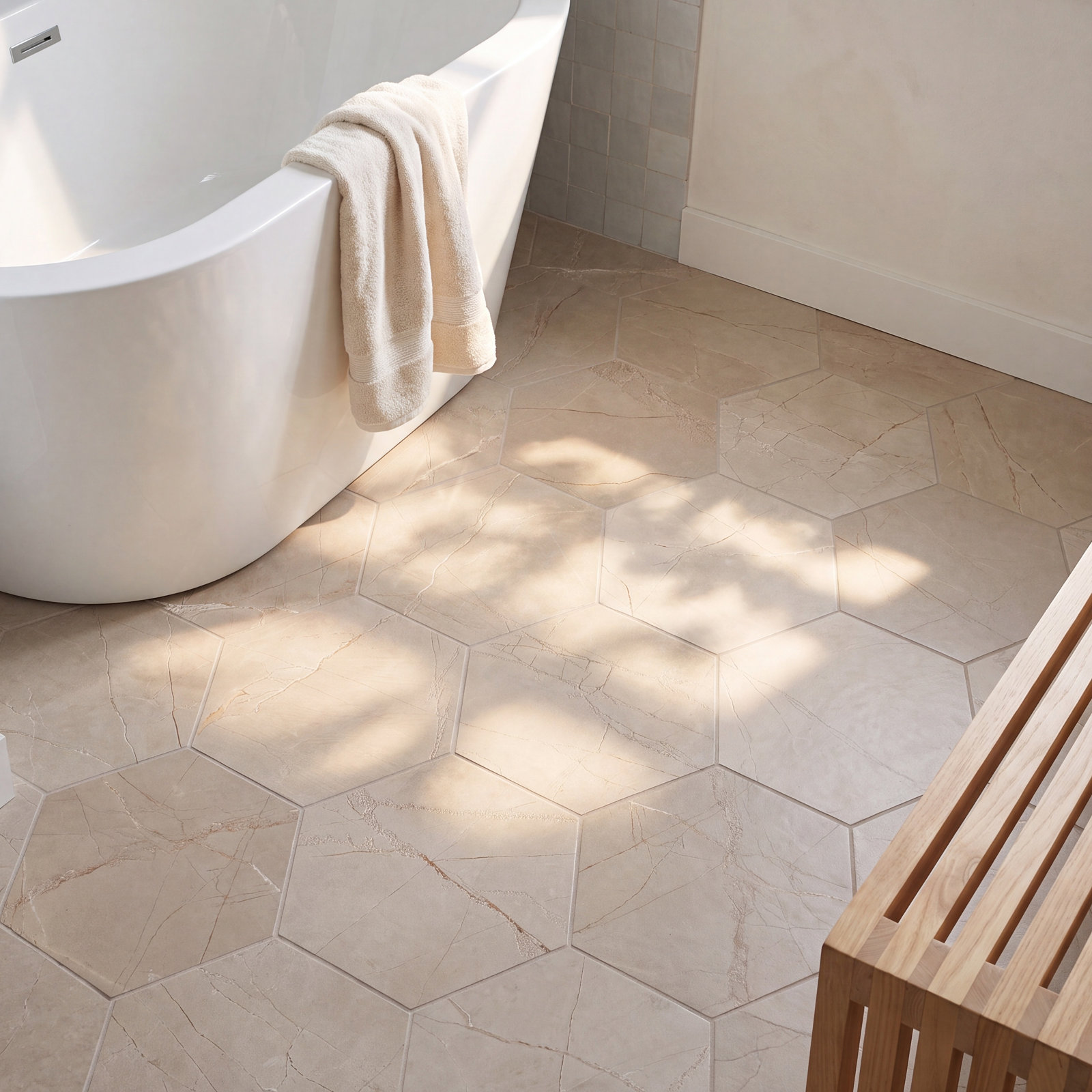 Elegance 8" x 9" Porcelain Tile, Beige