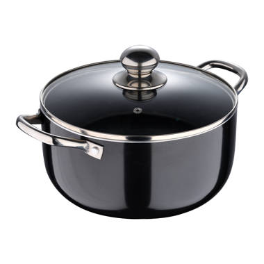 Gourmet by Bergner - 3.5 Qt Stainless Steel Saucepan with Vented Glass Lid,  3.5 Quarts, Polished