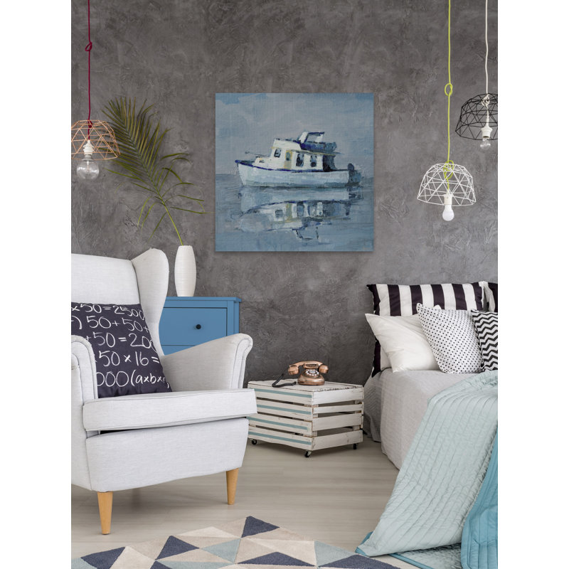 Fishing Trawler by Parvez Taj - Wrapped Canvas Painting, 20 cm H x 20 cm W