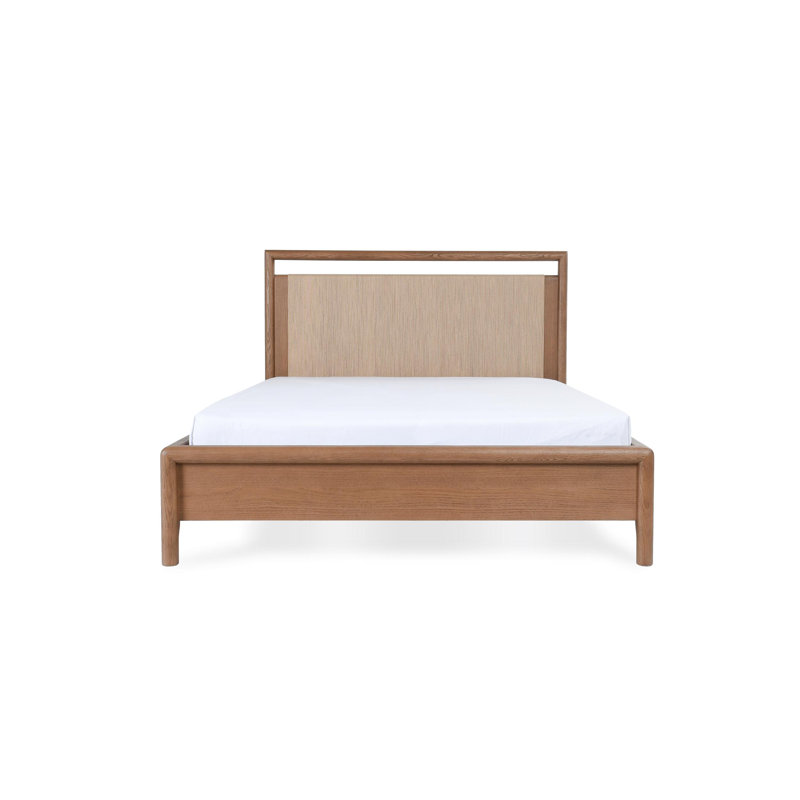 Corda Oak Wood Brown Queen Platform Bed, Queen