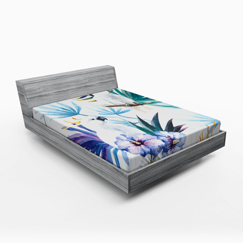 Microfiber Floral Fitted Sheet, Queen Fitted Sheet