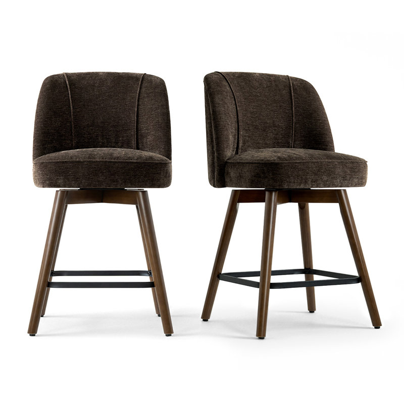 Tabouret de bar rotatif 25,5 po, Brun