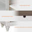 Armoires de rangement Farmhouse Kitchen - Buffet buffet avec portes en verre et tablette réglable, blanc rustique