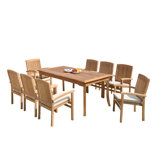Wave Outdoor 9 - Piece Teak Dining Set
