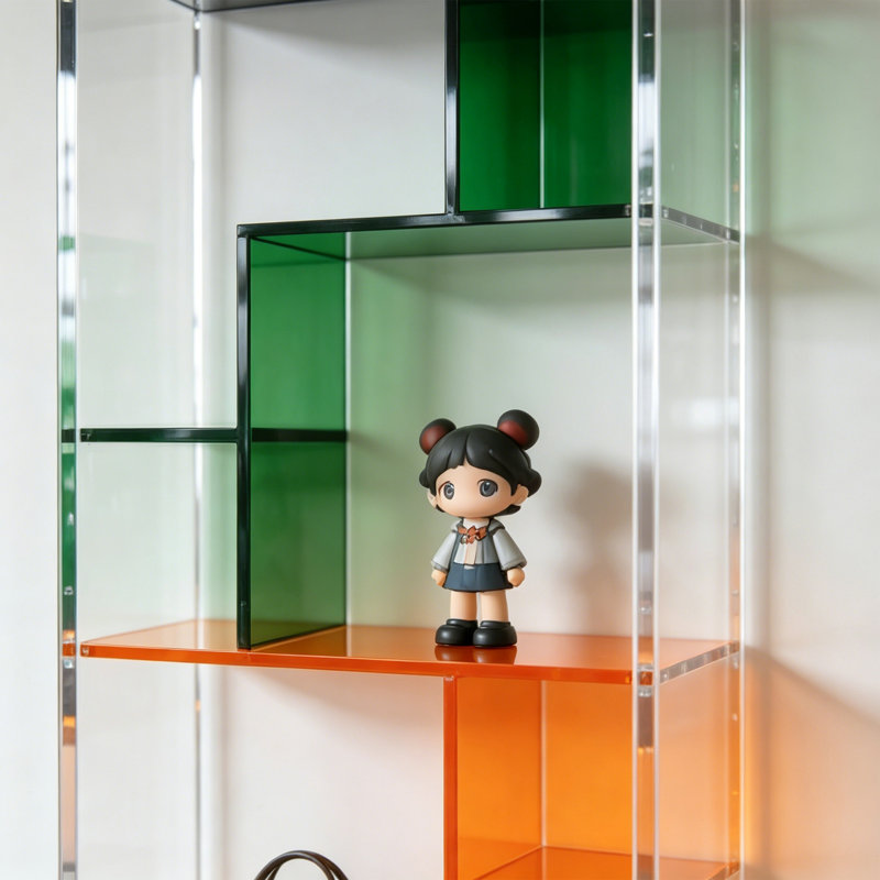 Modern Acrylic Multi Tier Bookcase, (8 Shelves) 59.06"H x 23.62"W x 9.84"D