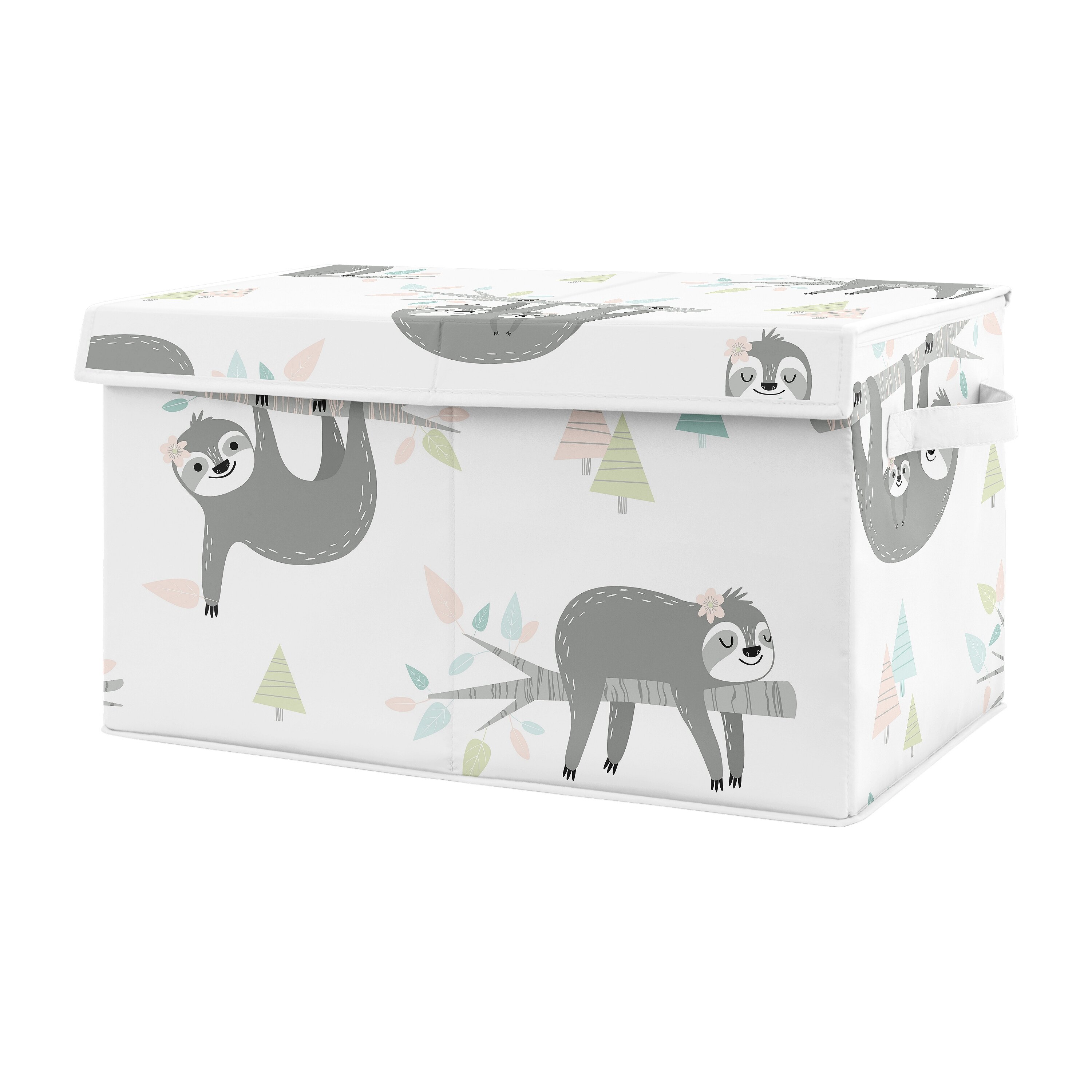 Sweet Jojo Designs Boho Fringe White and Grey Collection Fabric Toy Bin Storage