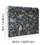 Papier peint adhésif oiseaux et grenades indigo-124425782