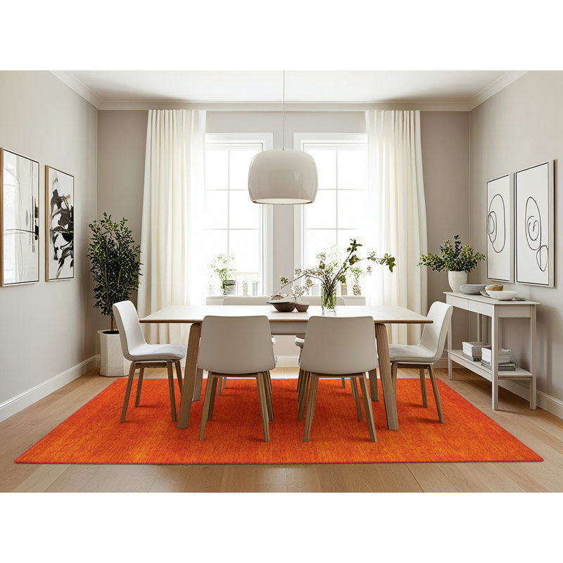 Tapis de zone rouge contemporaine, Rectangle 7 pi x 10 pi