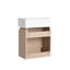 Meuble-lavabo suspendu de 45,7 cm (18 po) avec lavabo en céramique, armoire à une porte en bois clair pour salle d'eau