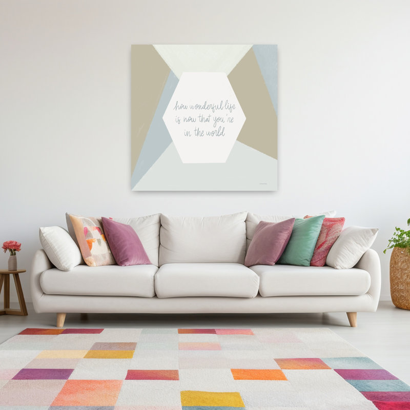«How Wonderful Geometric Abstract», art contemporain, H 48 po x l 48 po