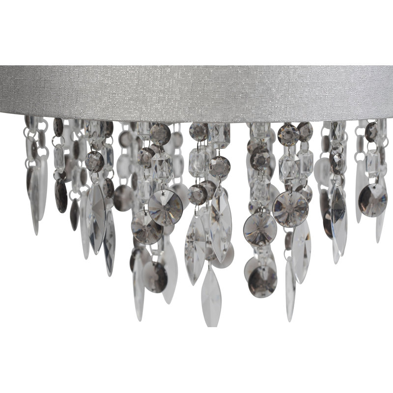 Fiji 36cm H Linen Drum Pendant Shade, Grey