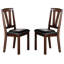 Salle à manger contemporaine de 6 pièces: table rectangulaire, 4 chaises d'appoint, 1 banc, bois d'hévéa noyer foncé, coussins en similicuir, dossier en V, rangement ouvert, placage de bouleau, placage de sièges