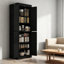 Armoire de cuisine de style nordique, armoire de cuisine autoportante, armoire de rangement avec portes et tablettes