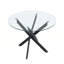 Ensemble de table de salle à manger 4 pièces en verre 4 pièces, table de 35,5 po avec pieds noirs, table de cuisine moderne (table noire, chaises dorées)