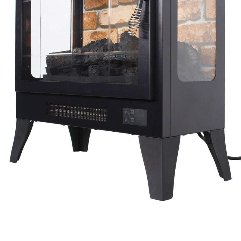 21 Inchthree-Sided Freestanding Electric Fireplace Stove Heater With 3D Flame Effect With Remote Control