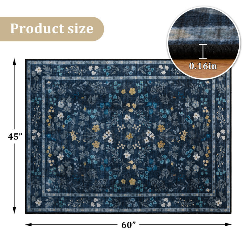 Chair Mat Floor Protector & Style Enhancer for Home Office or Dining Spaces, Rectangle 3'9" x 5'