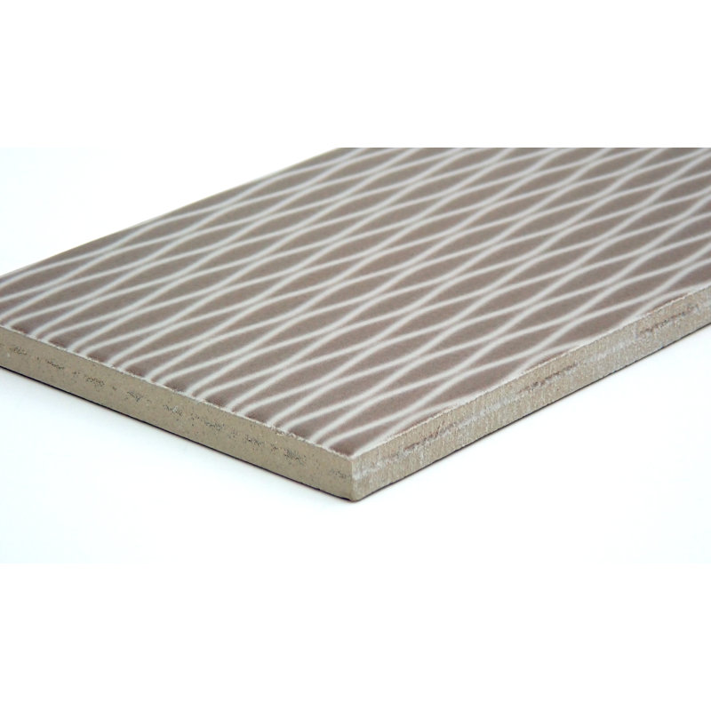Motif II Taupe 4 in. x 12 in. Glossy Ceramic Wall Tile (6.82 sq. ft./Case), Mocha