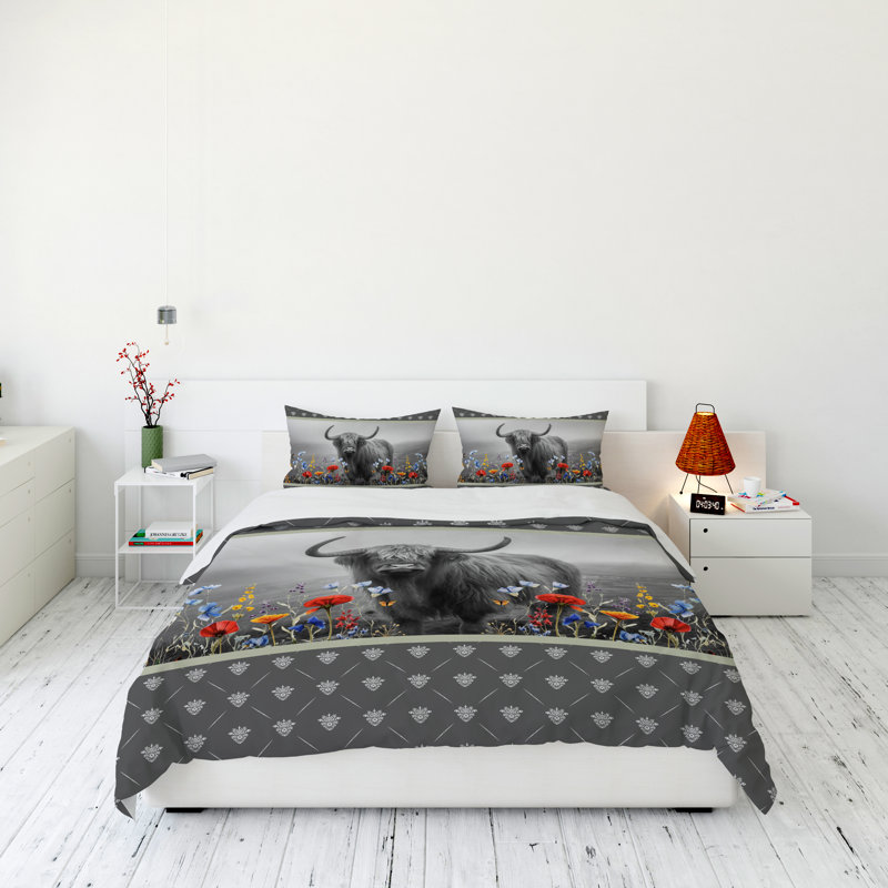 Modern & Contemporary Polyester Duvet Cover, Twin Duvet Cover + 1 Queen Sham