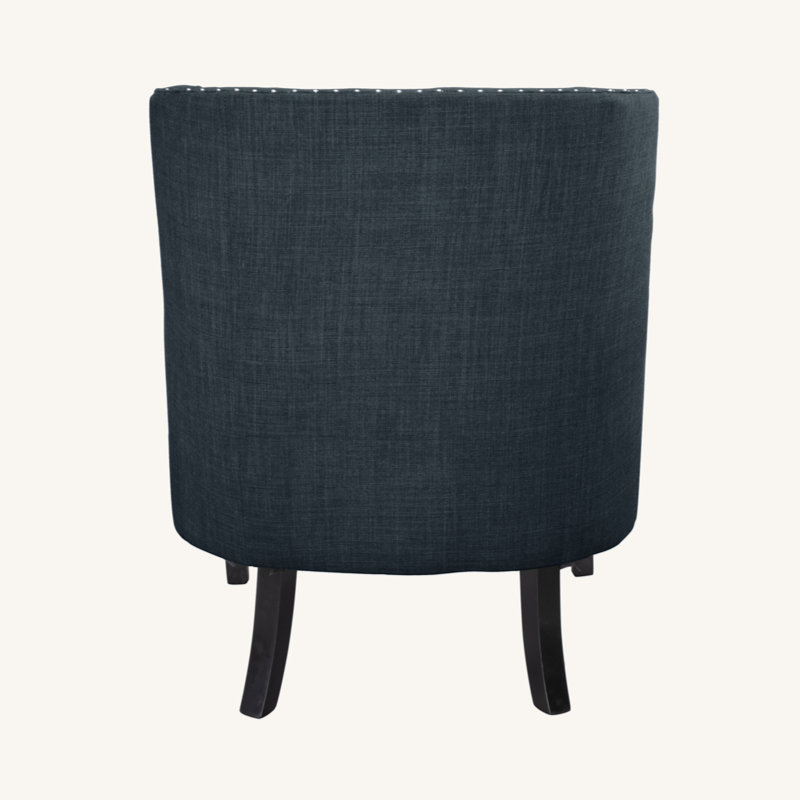 Upholstered Wingback Chair, Indigo Velvet