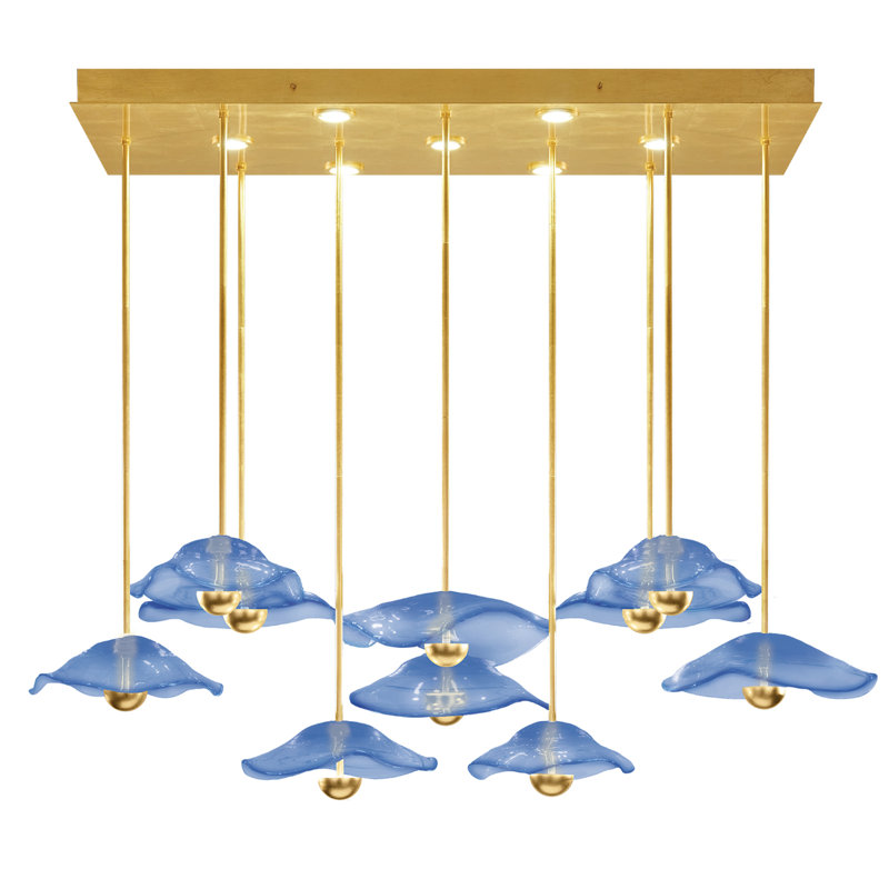 Embark 17 - Light LED Pendant, Blue, Standard Gold Leaf
