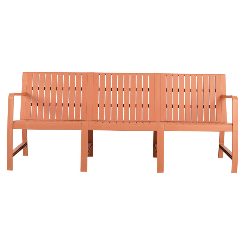 Mobilier de patio en polypropylène à 3 places pour l'intérieur et l'extérieur, brun abricot, résistant aux intempéries, assemblage léger pour conversations intérieures