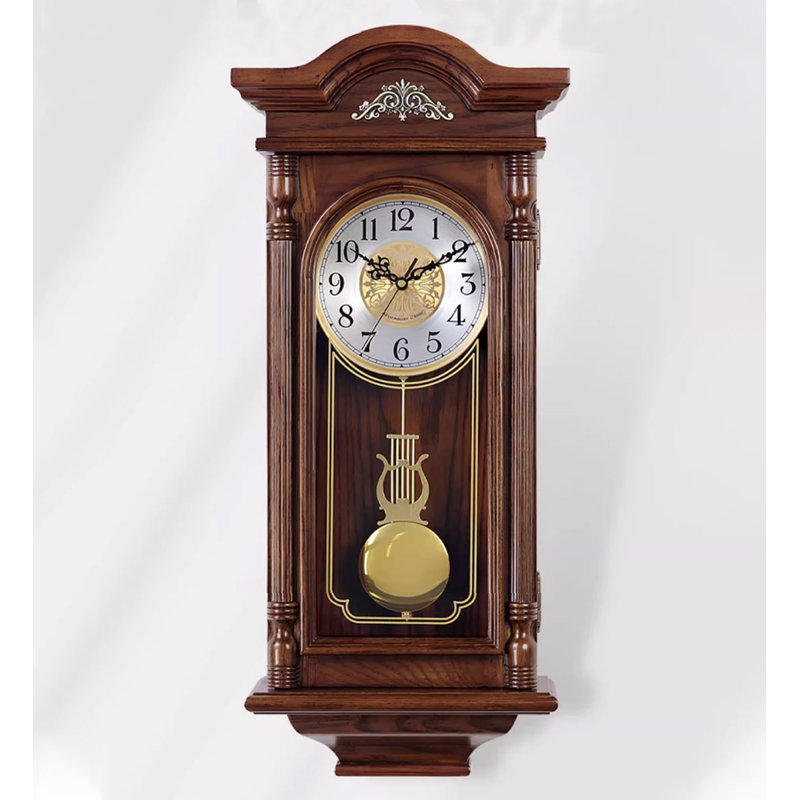 Solid Wood Free Form Wall Clocks, Dark Brown