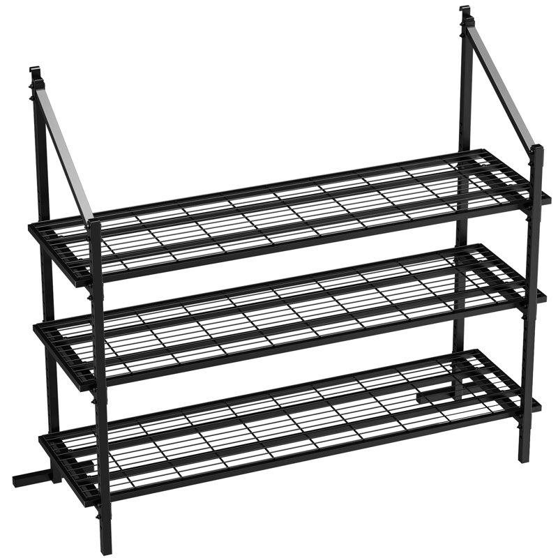 Shipping Container Shelving Brackets, 3 Tiers Hanging Shipping Container Accessories, 1100 LBS Load Rating, Heavy Duty Metal Storage Rack Shelf for Garage, Warehouse, Basement