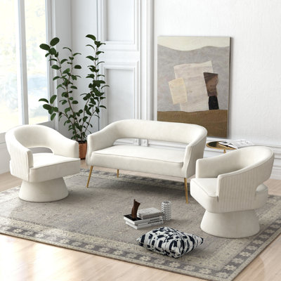 Chynna 3 - Piece Velvet Living Room Set