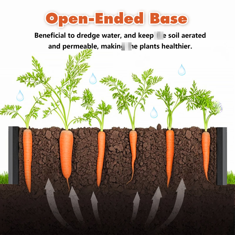 Galvanized Raised Bed 6X3x1 Ft, Black Outdoor Planter For Vegetable And Flower Cultivation, Open Base Water Drainage Root Growth 6 - Foot Long Bed, Container Vegetables Flowers, Easy To Assemble