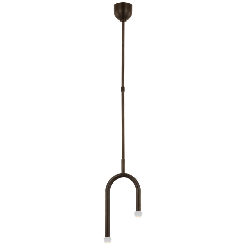 Kelly Wearstler Rousseau Small Asymmetric Pendant, Etched Crystal, Bronze