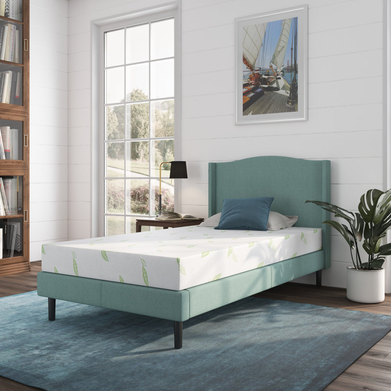 Anula, matelas en mousse à mémoire de forme mi-ferme infusé au thé vert, Simple extra long, 6"