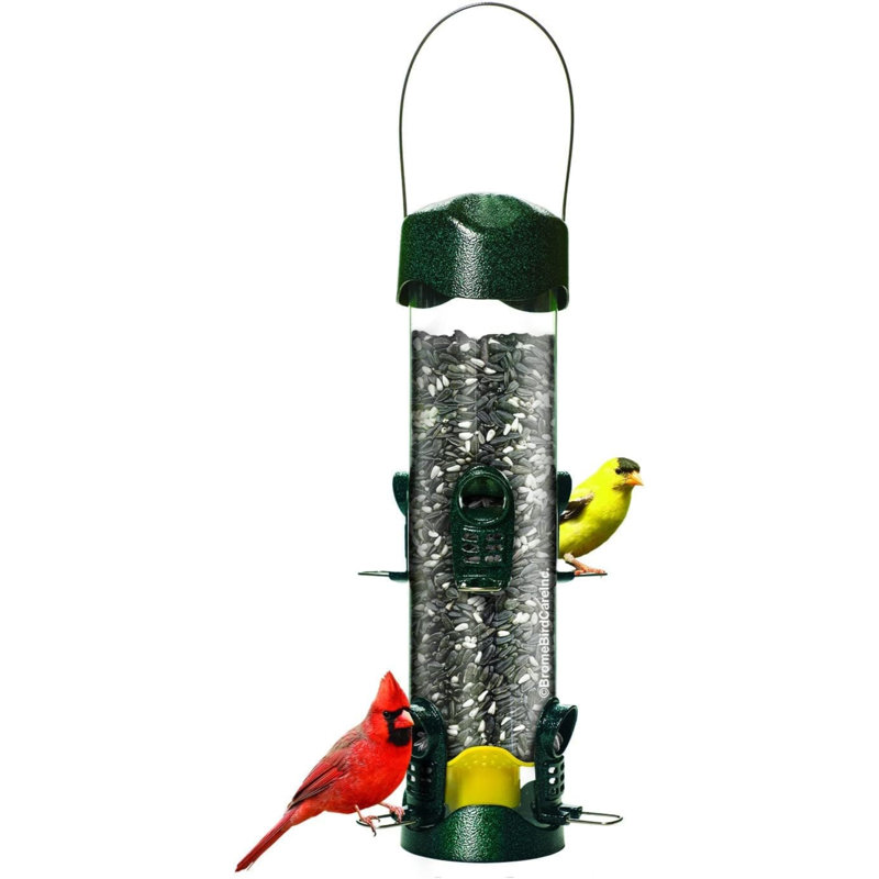 Brome Mega 600 Tube Wild Bird  Feeder, Green