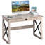 Bureau d'ordinateur, bureau de travail de 112 cm (44 pouces) pour la maison ou le bureau, poste de travail de style champêtre avec tiroir de rangement