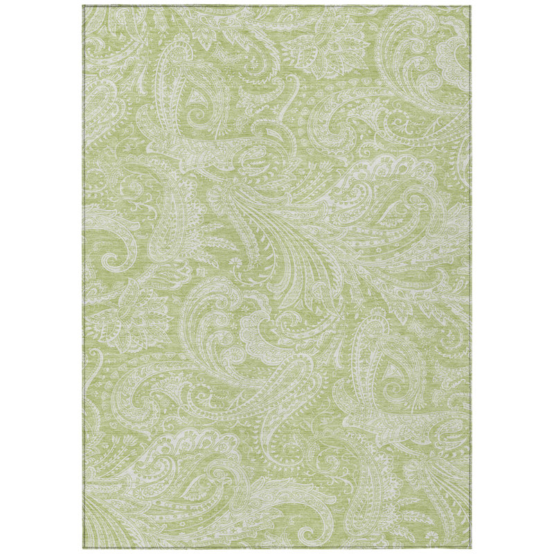 Tapis intérieur lavable à motif cachemire ivoire 8 pi x 10 pi