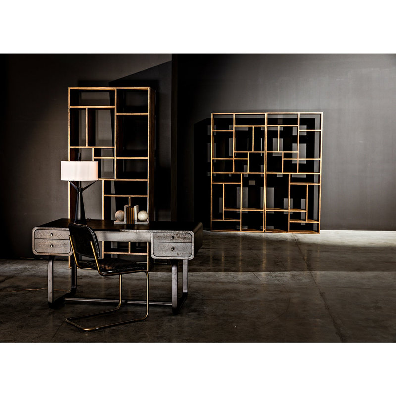 Malic Solid Wood Geometric Bookcase