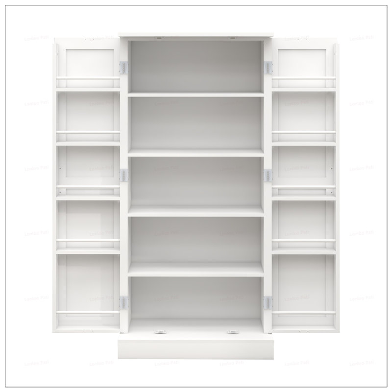 Armoire de cuisine à DEL avec 2 portes, supports et 2 tablettes réglables pour un rangement spacieux et une conception élégante