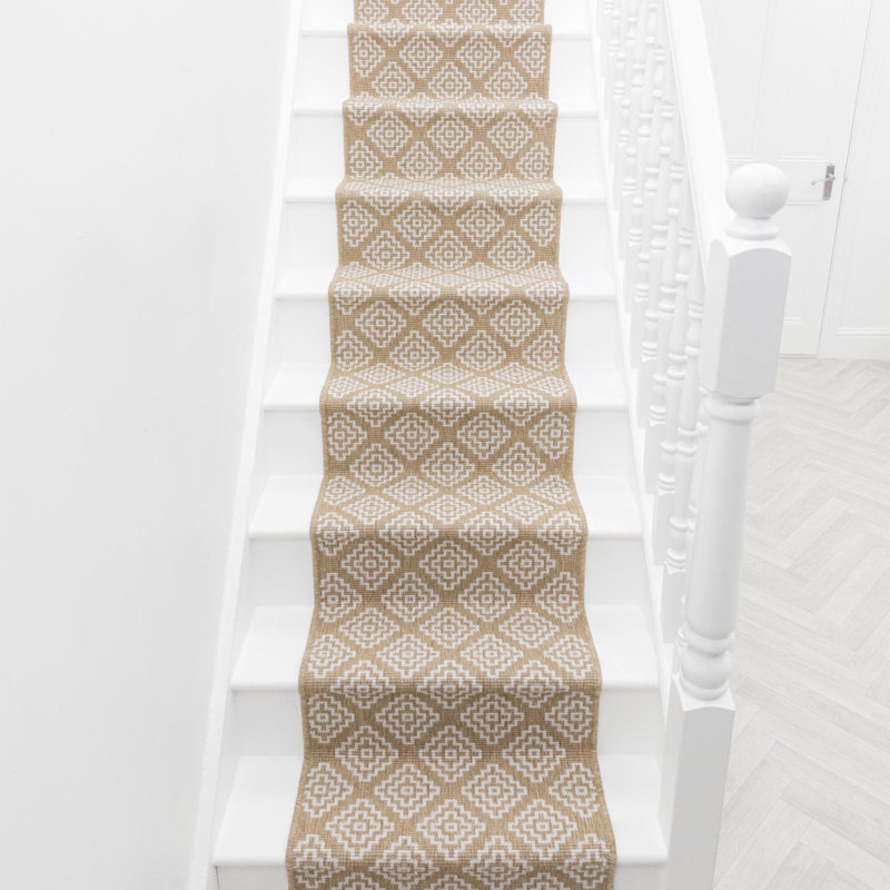 Stair Runner Geometric Shapes Flatweave Area Rug, Runner 60 x 450 cm