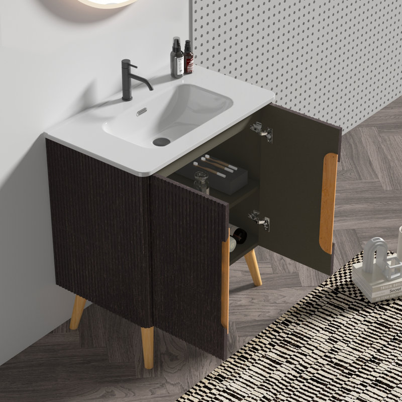 Meuble-lavabo moderne avec lavabo, options autoportantes et murales