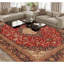 Hand Knotted Wool Area Rug in Red And Navy